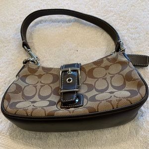 Coach No. G3U-6362 small signature logo canvas hobo bag